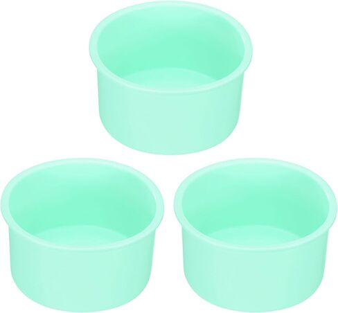 uxcell 3pcs Round Cake Pans, 4 Inch Silicone Cake Molds for Baking, Nonstick & Quick Release Circle Cake Pans for Layer Cake, Smash Cake and Cheese Cake Pink in Saudi Arabia