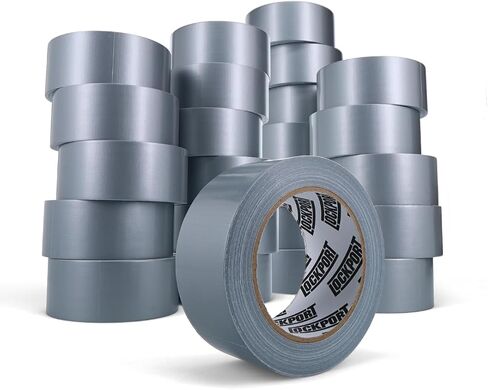 Lockport Duct Tape Heavy Duty Waterproof - 30 Yards x 2 Inch - 12 Roll Pack Silver Duct Tape Bulk Pack - No Residue, Flexible, Strong, All-Weather and Easy Tear - Grey Heavy Duty in Saudi Arabia
