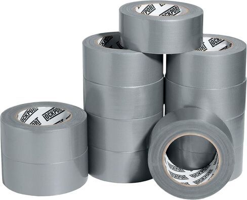 Lockport Duct Tape Heavy Duty Waterproof - 30 Yards x 2 Inch - 12 Roll Pack Silver Duct Tape Bulk Pack - No Residue, Flexible, Strong, All-Weather and Easy Tear - Grey Heavy Duty in Saudi Arabia