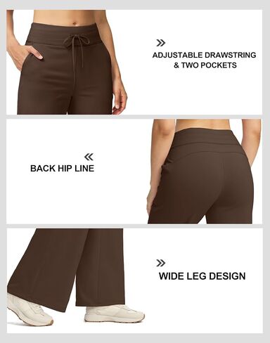 SANTINY Women's Fleece Wide Leg Sweatpants 29" Straight Leg Lined Pants Casual Lounge Winter Warm Sweat Pants with Pockets in Saudi Arabia