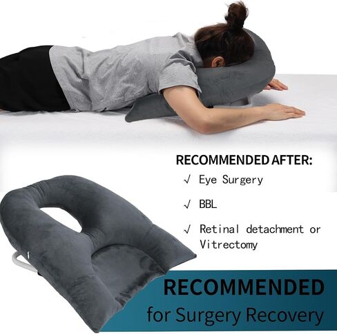 New Upgrade Face Down Pillow After Eye Surgery, Adjustable Height Prone Prone Pillow Face Down Sleep, Retina Lying Pillow, Eye Surgery Support Equipment, Blue in Saudi Arabia