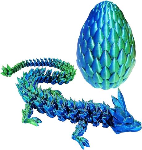 12inch 3D Printed Dragon Egg,Mystery Crystal Dragon Fidget Toys,Articulated Dragon,Home Desk Decor Easter Surprise Dinosaur Eggs,Adults Fidget Toys for Autism/ADHD (Laser Purple) in Saudi Arabia