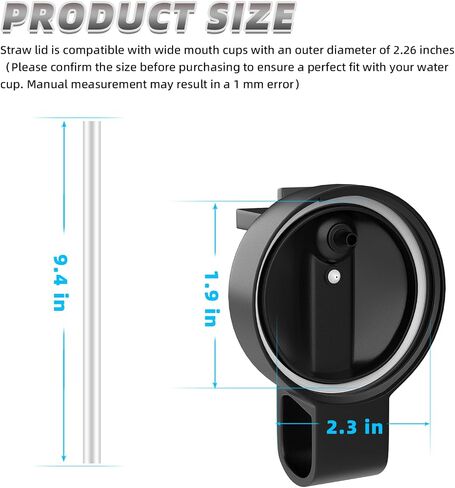 2 Pcs Straw Lid for Hydro Flask Wide Mouth Water Bottle Replacement, Lids with Straw and Handle for 12 16 18 20 32 40 oz Wide Mouth Sport Cup (B) in Saudi Arabia