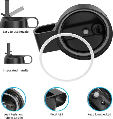 2 Pcs Straw Lid for Hydro Flask Wide Mouth Water Bottle Replacement, Lids with Straw and Handle for 12 16 18 20 32 40 oz Wide Mouth Sport Cup (B) in Saudi Arabia