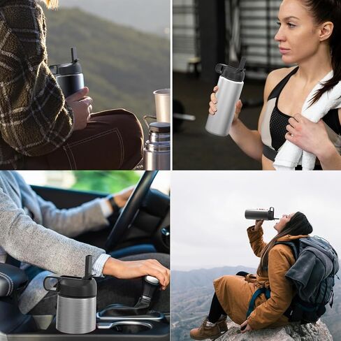 2 Pcs Straw Lid for Hydro Flask Wide Mouth Water Bottle Replacement, Lids with Straw and Handle for 12 16 18 20 32 40 oz Wide Mouth Sport Cup (B) in Saudi Arabia