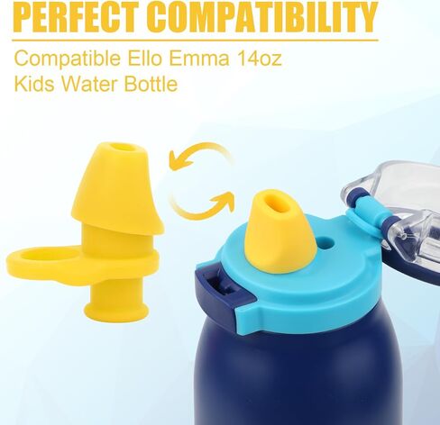 2pcs Bite Valve Replacement for Ello Emma 14oz Kids Water Bottle, Silicone No BPA Water Bottle Mouthpiece Replacement Compatible with Ello Emma 14oz Accessories Parts in Saudi Arabia