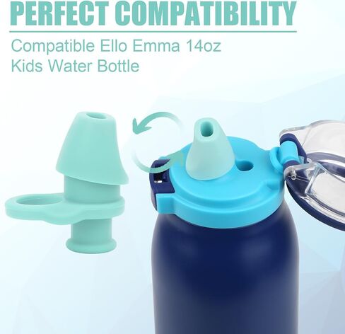 2pcs Bite Valve Replacement for Ello Emma 14oz Kids Water Bottle, Silicone No BPA Water Bottle Mouthpiece Replacement Compatible with Ello Emma 14oz Accessories Parts in Saudi Arabia
