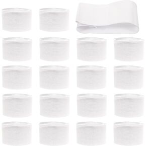 18 Pieces White Armbands Funeral Mourning Band,Kabcifea Full White Soccer Football Captains Armband,Elastic Adjustable Funeral Bands for Multipurpose Use,DIY,Sport Team Badges