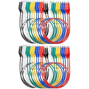 24 PCS Alligator Clips Insulated Metal, 19.68"/50CM Crocodile Clips Electrical with Wires, 6 Colors Alligator Clips for Crafts, Electrical Testing, Circuit Connection, Experiment