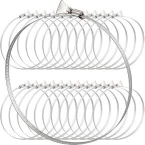 25 Pcs Dryer Hose Clamp 4 Inch Stainless Steel Duct Clamps Thumb Screw Worm Gear Adjustable Clamp (25, 4 Inch (Adjustable 3.5"-4.5"))