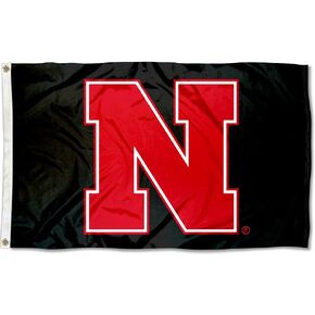 College Flags & Banners Co. Nebraska Cornhuskers Black N Flag