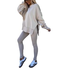 HBER Sweatshirt and Leggings Set for Womens 2 Piece Outfits Oversized Sweatshirt Skinny Pants Tracksuit Yoga Outfit