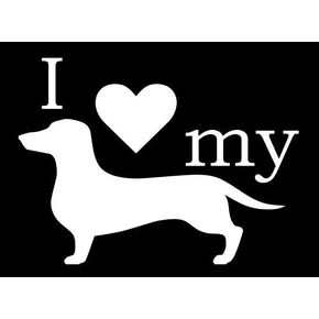 SixtyTwo24 I Love My Wiener Sticker- 5" Decal {White}- Wiener Dog Stickers, Funny Dachshund Stickers, Weenie Dog Stickers, Weiner Dog Stickers, Wiener Puppy Decal, labtop, Computer, Tablet Vinyl
