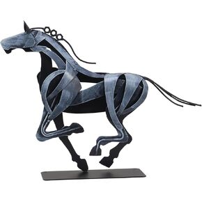 Metal Decor Horse Statue, Western Home Decor Rustic Decorations, Horse Crafts Horse Art Sculpture, Best Gifts for Horse Lovers (Brown)