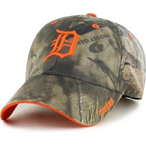 Officially Licensed Detroit Baseball Camouflage Hat Classic Orange Team Logo Adjustable MVP Structured Embroidered Cap