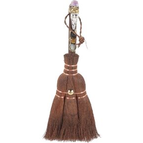 VILLCASE Witch Broom Halloween Decorations, Wooden Witch's Broom Porch Decor, Farmhouse Halloween Yard Sign for Home Indoor Outdoor Front Porch Wall Office