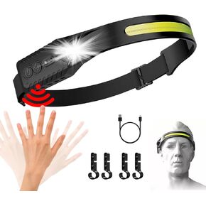 RechargeableHeadlamp Light, 1000 Lumens Battery Indicator Led Headlamp with Digital Display, 230 Wide Beam Adjustable Headband, Night Fishing Headlight for Buddy Adult Forehead Camping Running