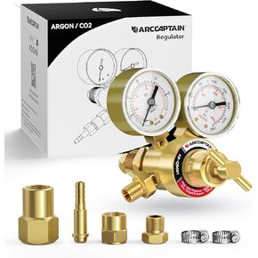 ARCCAPTAIN Argon CO2 Regulators with 8.2FT Inert Gas Welding Hose, Welding Regulator for MIG and TIG, 0-4000 PSI, 0-30+ CFH, CGA580 Inlet Connection
