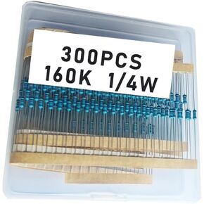 160k 1/4W, 160k 1/4W, 160k ohm, 160k 1/4W, 160kresistor, 160k ohm resistor, 160k ohm Metal resistor, 160k Metal Film resistors 1/4w(0.25w) 1% tolerance 0.01 MF Metal Film Fixed Resistor 300 pcs