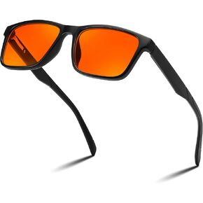 FEISEDY Blue Light Glasses for Better Sleep Amber Computer Gaming TV Anti Eyestrain Glasses with Spring Hinge B0249