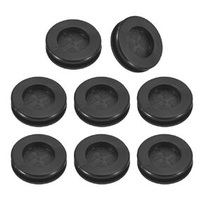 uxcell 12Pcs Rubber Grommets 5/8" (16mm) Drill Hole, 2/4" (14mm) ID Double Sided Hole Plugs Ring Gasket for Firewall Cable Wire Protecting, Black