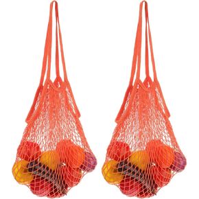 uxcell Reusable Mesh Produce Storage Bags Washable Net Portable Fruit and Vegetable Bag Cotton String for Grocery Shopping Storage, Fruit, Vegetable