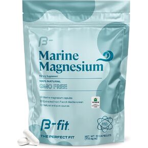 Marine Magnesium - 90 Capsules - 3-Month Supply - High Bioavailability Magnesium Supplement - No Additives & Gluten Free - Good Absorption - Simag Certified