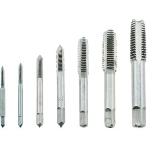 TAODAN Set of 7 Bearing Steel Metric Thread Tap M3 M4 M5 M6 M8 M10 M12 Plug Tap Set Cutting Tool for Cutting New Threads or Repairing Damaged Thread