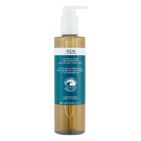 REN Clean Skincare - Atlantic Kelp and Magnesium Anti-Fatigue Body Wash - Energizing Vegan Body Wash with Natural Essential Oils in Recycled Ocean Plastic Bottle, 10.2 Fl Oz