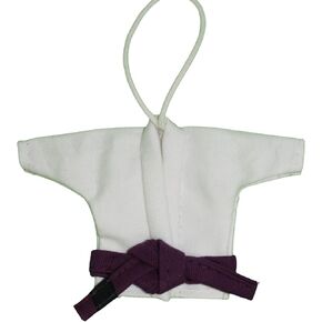 Brazilian Jiu Jitsu Keychain White BJJ Gi with BJJ Belts White Blue Purple Brown Black Belt Gift