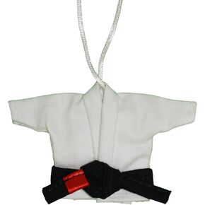 Brazilian Jiu Jitsu Keychain White BJJ Gi with BJJ Belts White Blue Purple Brown Black Belt Gift