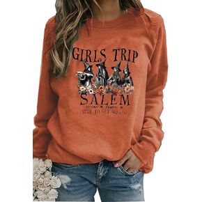 Susongeth 1692 They Missed One Halloween Sweatshirt for Women Salem Witch Long Sleeve Pullover Tops Shirt
