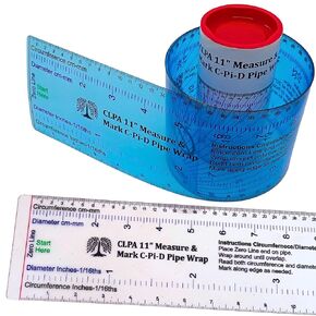 20" Diameter Measure & Mark C-Pi-D Pipe Wrap Around - A Pipe Measure & Marking Tool, & Pipe Cutting Guide. "Wrap Around & Read Through" Design for Circumference, Diameter, Marking & Cutting