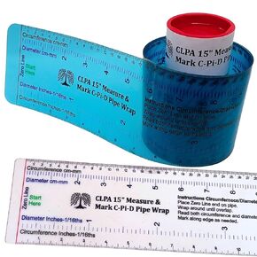 20" Diameter Measure & Mark C-Pi-D Pipe Wrap Around - A Pipe Measure & Marking Tool, & Pipe Cutting Guide. "Wrap Around & Read Through" Design for Circumference, Diameter, Marking & Cutting
