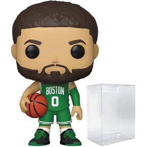 POP NBA: Celtics - Jayson Tatum (Green Jersey) Funko Vinyl Figure (Bundled with Compatible Box Protector Case), Multicolor, 3.75 inches