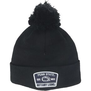ZHATS Standard NCAA Officially Licensed Pom Beanie Patch Switchback Black, One Size