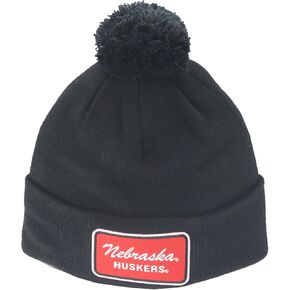 ZHATS Standard NCAA Officially Licensed Pom Beanie Patch Brick Black, One Size