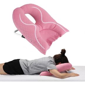 Face Down Pillow for Sleeping, Prone Pillow for Vitrectomy or Retinal Surgery, Adjustable Height Prone Prone Pillow Face Down Sleep, Retina Lying Pillow Eye Surgery Recovery (Velvet-Dark blue)