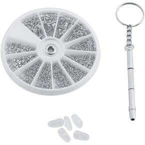Professional Watch Eyeglass Repair Kit with Stainless Steel Screws Nuts Assortment + Nose Pad + Screwdriver