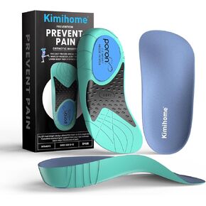 Plantar Fasciitis Inserts for Heel Pain - Kimihome Arch Support Shoe Inserts for Women - Heel Cups & Orthotic Cushions for Flat Feet, Heel Spur, Achilles Tendinitis - Women's 6-10, Men's 6-8