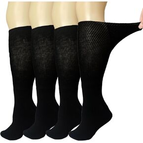 Extra Wide Diabetic Socks 2 Pairs Wide Bariatric Socks Non-Binding Hospital Swollen Neuropathy Socks for Men Women