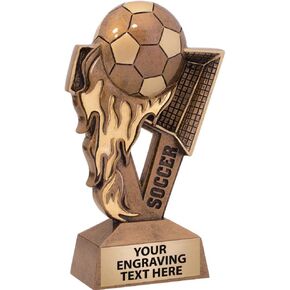 6" Fireball Soccer Trophies, Custom Engraved Soccer Trophy Award Prime