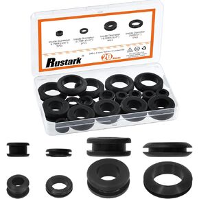 20Pcs 4 Sizes 3/8" 1/2" 3/4" 1" Inch Rubber Grommet Assortment Kit Black Donut Hydro Rubber Grommet Water Tight Rubber Grommets Drill Hole Grommets Firewall Hole Plug for Automotive Wire Cable