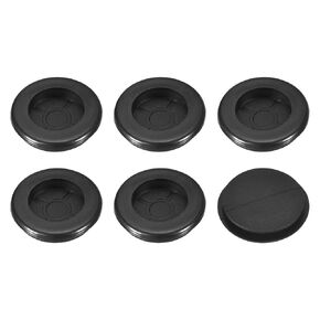 uxcell 6Pcs Rubber Grommets 1-1/8" (30mm) Drill Hole, 1" (26mm) ID Single Sided Hole Plugs Ring Gasket for Firewall Cable Wire Protecting, Black