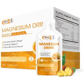 Magnesium Citrate Liquid 280mg Magnesium Drink Oral Solution with Vitamin, Zinc & Sodium Bromelain, Essential Magnesium Supplement Support Immune, Bone Health and Zzz, Pineapple Flavor, 10 Fl Oz
