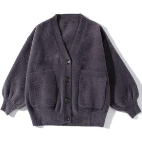 JASCLS Winter Long Sleeve Cable Knitted Color Block Boho Sweater Cardigans Chunky Sweater Cardigans for Women
