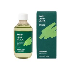 KraveBeauty Kale-Lalu-yAHA, Gentle 5.25% AHA Exfoliator, Contains Glycolic Acid & Hyaluronic Acid, Unclogs Pores and Hydrates Skin, Vegan & Cruelty Free, 6.76 fl oz