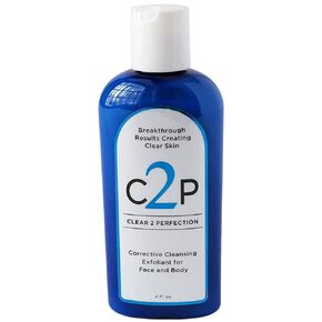 Exfoliating Facial and Body Scrub by Clear 2 Perfection, Esthetician Developed, Perfect for Bacne, Exfoliates & Clears Breakouts