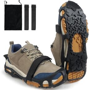 Spikeless Ice Cleats Anti-Slip Shoe Traction Grips Crampons Spikeless Footwear Traction Aids for Slick Wet Slippery Surface Slip On Shoe Grippers Rubber Tread Overshoes Indoor Outdoor Use
