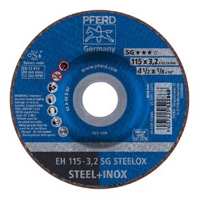 PFERD 63204 Depressed Centre Cut-Off Wheel, Type 27, Aluminum Oxide A, 4-1/2" Diameter x 1/8" Thickness, 7/8" Bore, 13300 Max RPM (Pack of 25)